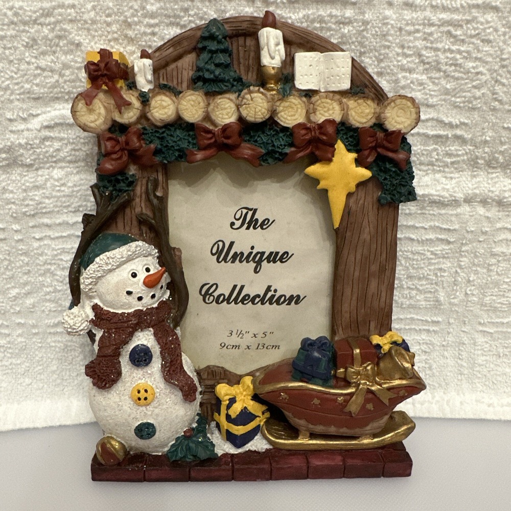 GB RETAILERS 7x5" Christmas Picture Frame‎ For 3.5x5" Textured Snowman Sled